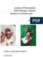 Management of Extremely Low Birth Weight Babies