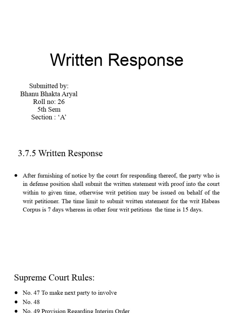 Court Written Response Guidelines | PDF
