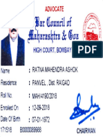 Bar Registration Certificate