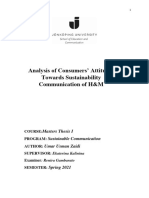Analysis of Consumers' Attitudes Towards Sustainability Communication of H&M