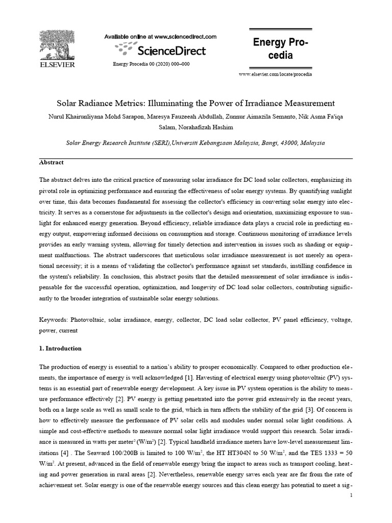 Solar Irradiance Measurement Techniques | PDF | Photovoltaics | Solar Panel