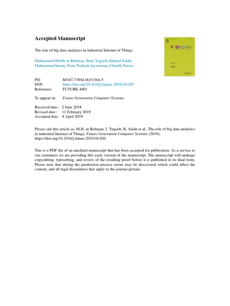 Big Data Analytics in Industrial IoT | PDF | Analytics | Internet Of Things