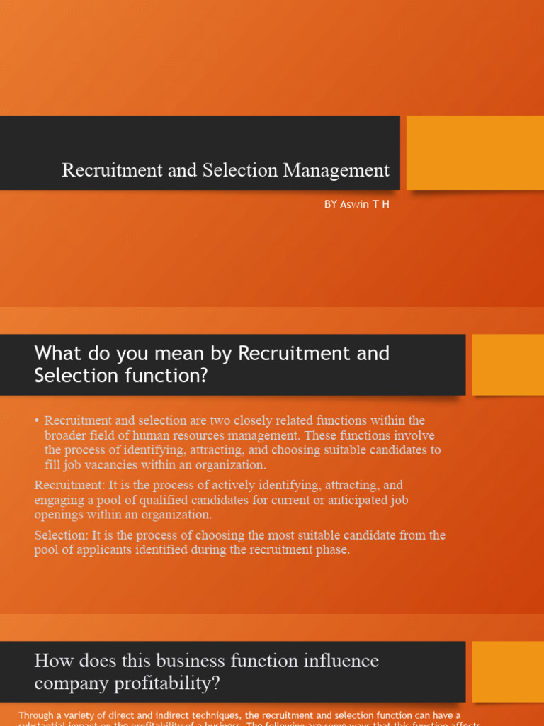 Recruitment and Selection Management Insights | PDF | Recruitment ...