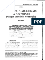 Sociologias Y Antro PO Logia de La Vida Cotidiana: (Notas para Una Reflexión Epistemológica) 1