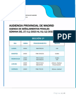 Agenda de Señalamientos Semana Del 27 de Noviembre Al 1 de Diciembre