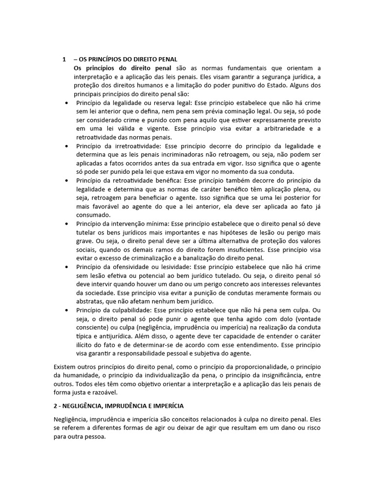 Os Princípios Do Direito Penal Pdf