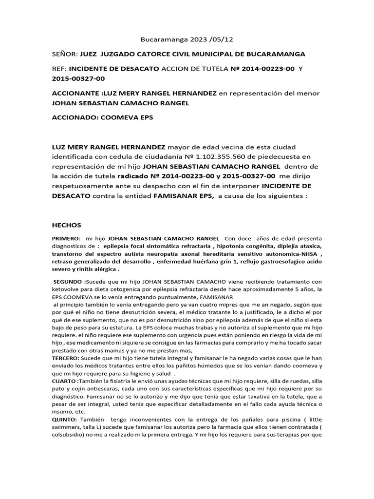 Desacato Famisanar | PDF