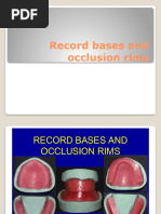 Record Bases and Occlusal Rims | PDF | Dentures | Materials