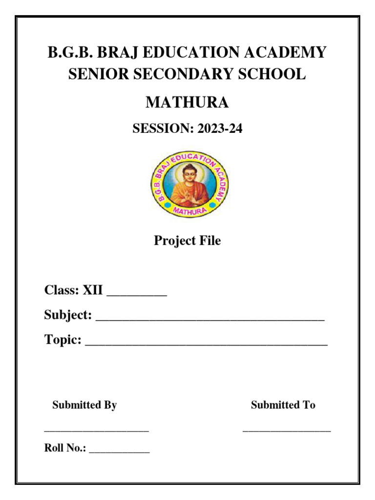 Project File for Class XII 2023-24 | PDF