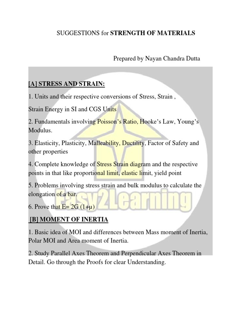 STRENGTH OF MATERIALS PDF