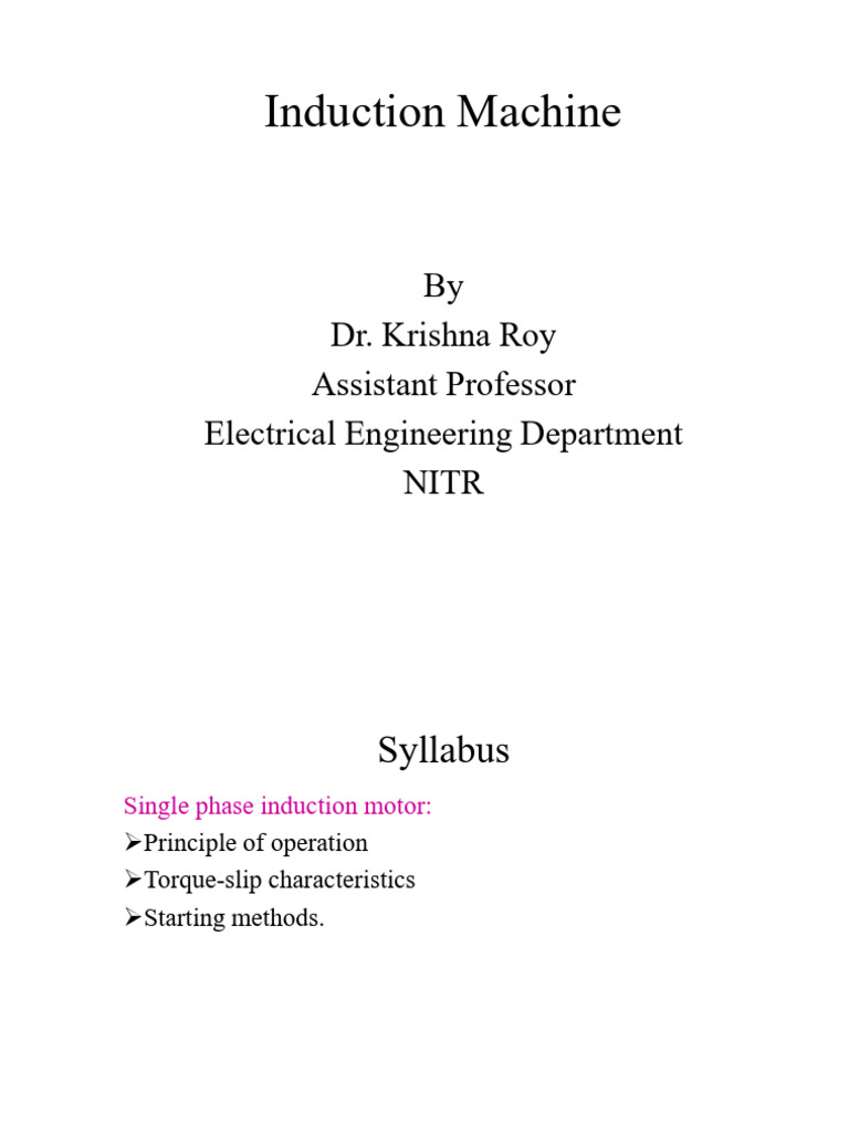 Single Phase Induction Motor Guide | PDF | Electric Motor | Materials ...