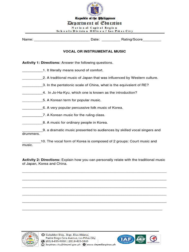 1.music 8 Law Q2 21 22 PDF | PDF | Performing Arts | Entertainment