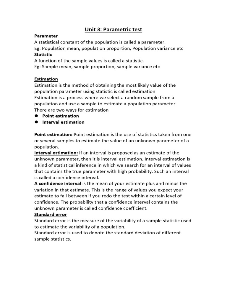 Unit 3 theory pdf type i and type ii errors statistical