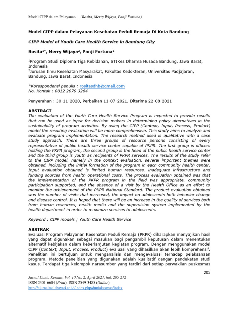 Model CIPP PKPR Download Free PDF Health Care Methodology