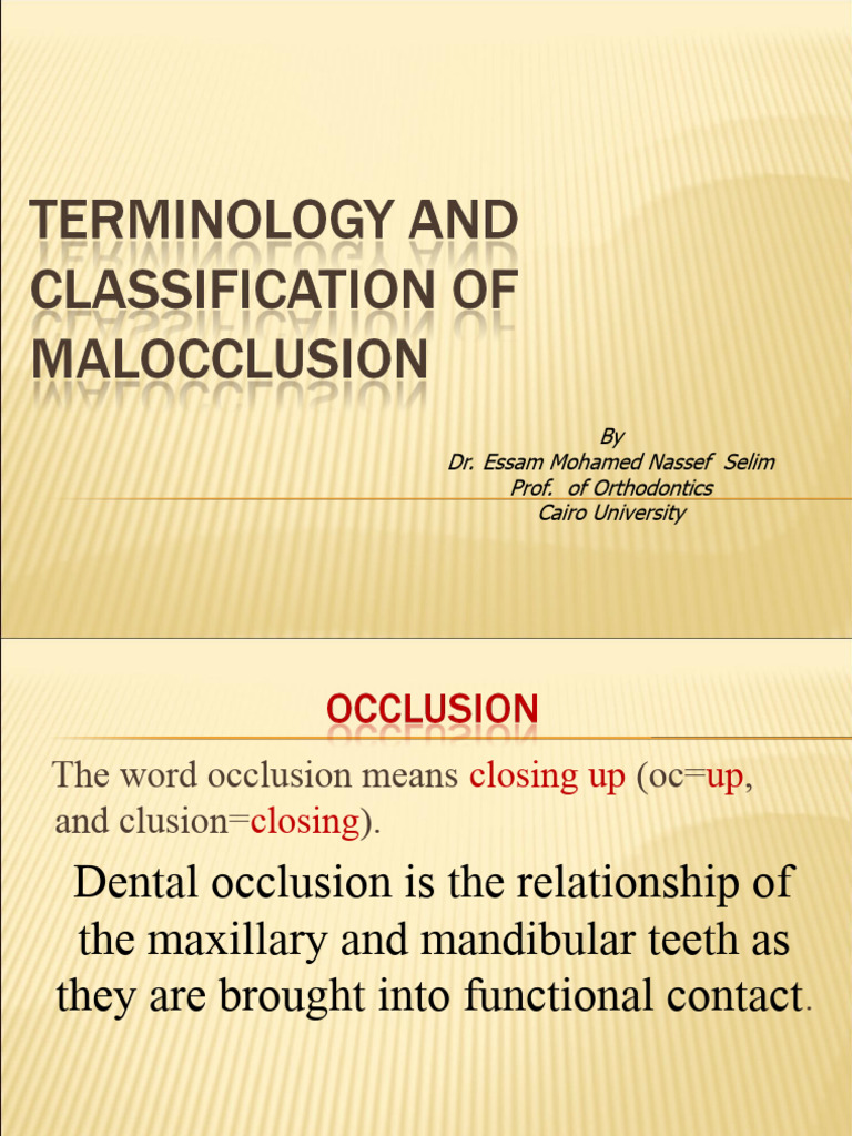 Terminology Classification of Malocclusion II | PDF