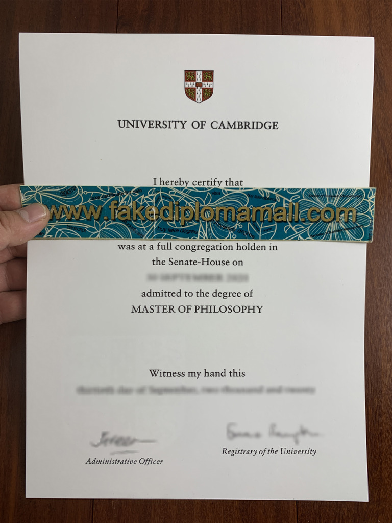 University of Cambridge Degree Certificate PDF