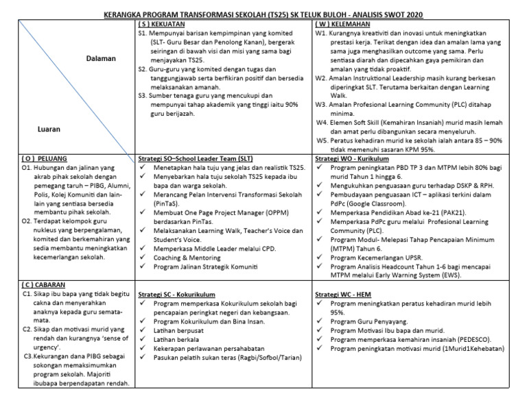 Swot TS25 2020 | PDF