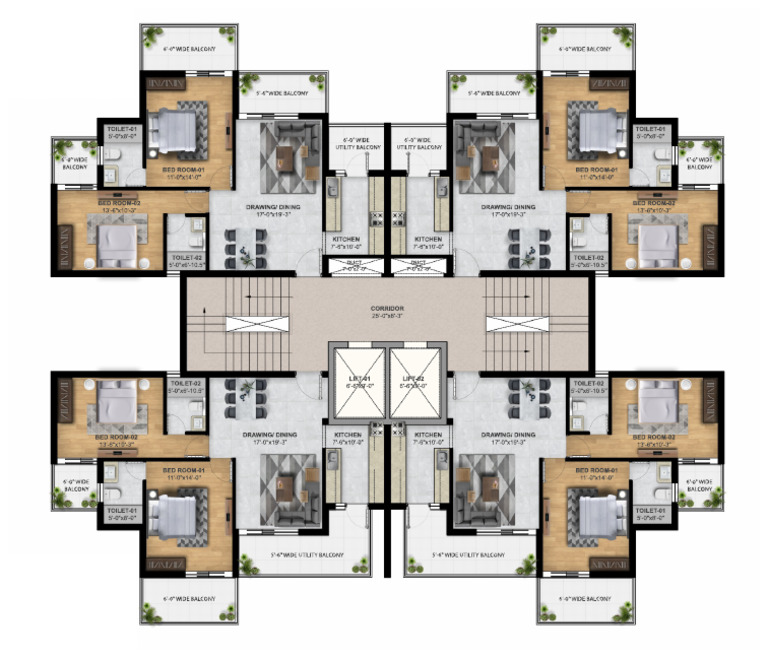 COD Zirakpur - 2BHK - Cluster Plan | PDF