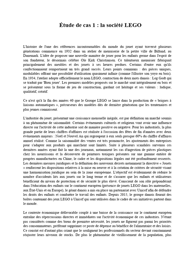 Analyse PESTEL de LEGO | PDF | Lego | Environnement naturel