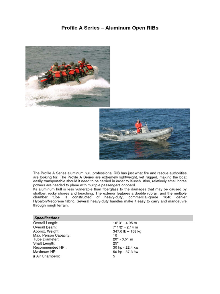 Profile A Series Aluminum RIB Overview | PDF | Technology & Engineering ...