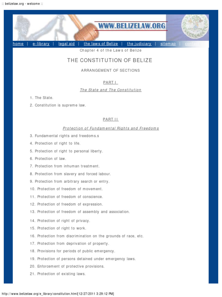 What Is The Constitution Of Belize
