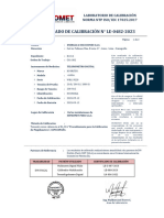 Certificado de Calibración - TELUROMETRO-ENERGIA Y SOL