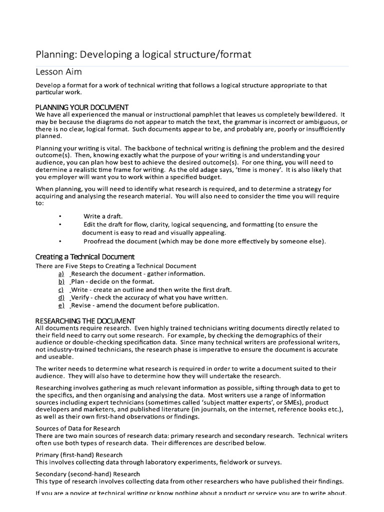 Unit 4 planning developing a logical structure format pdf