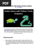 Snake Game Using Python Turtle Graphics by Its Codingz 