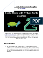 Snake Game Using Python Turtle Graphics by Its Codingz 
