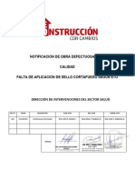 Nod N°860 - Calidad - Falta de Aplicacion de Sello Cortafuego Segun Eto Lu