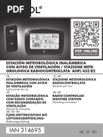 Estación Meteorológica Inalámbrica Con Aviso de Ventilación / Stazione Mete-Orologica Radiocontrollata Ahfl 433 B2