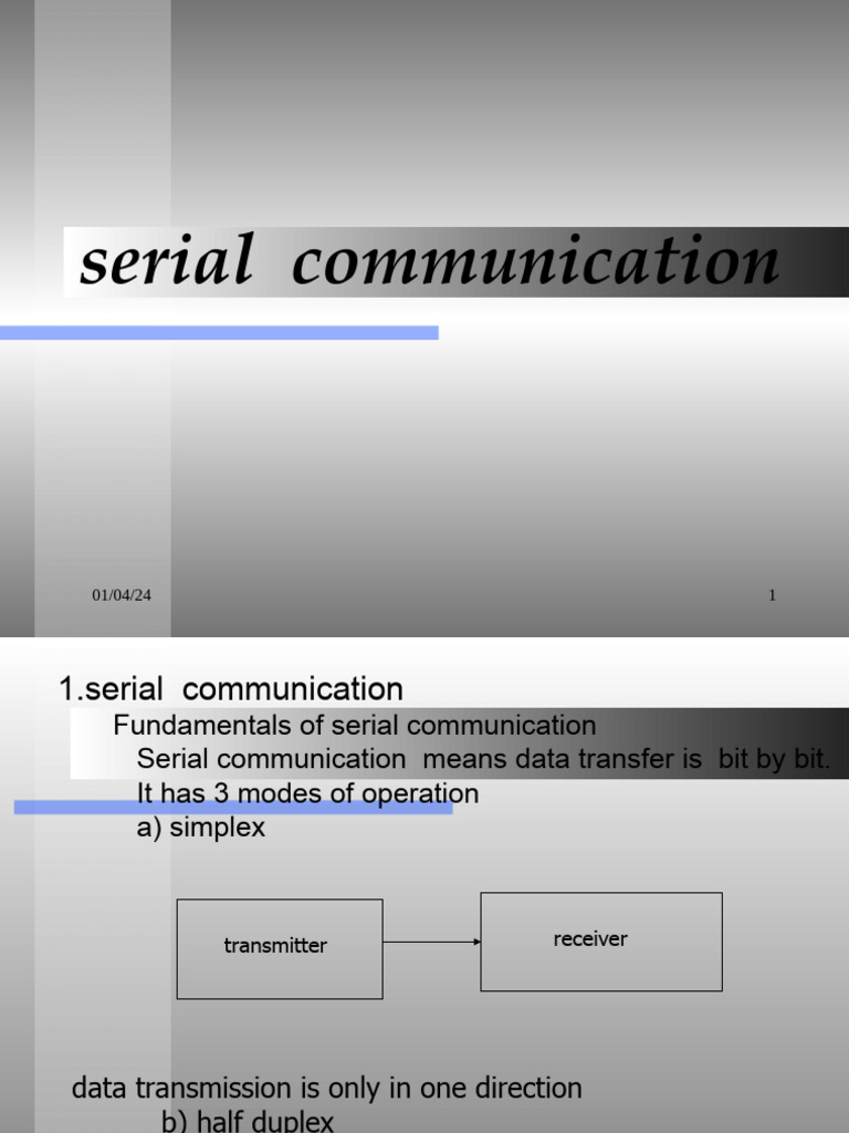 Serial Communication Basics and Protocols | PDF | Computer Hardware ...