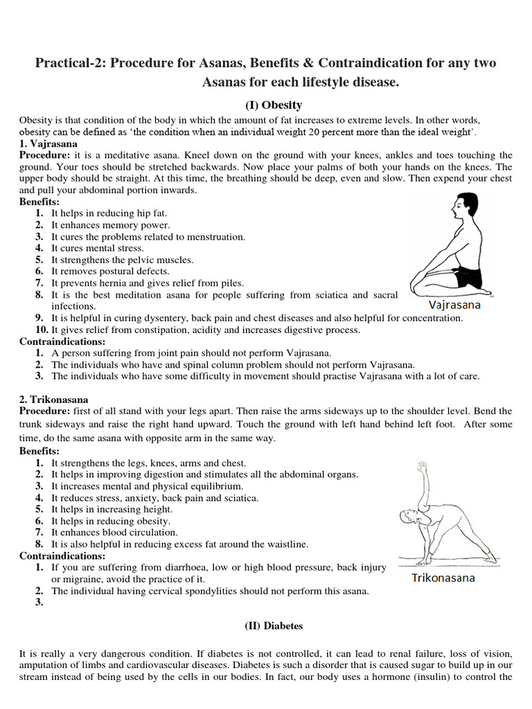 Asanas for Lifestyle Diseases: Procedures & Benefits | PDF | Asana ...