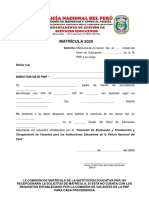 Formato para Matrícula Alumnos Nuevos 2020