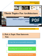 Choosing Thesis Topics For Architecture