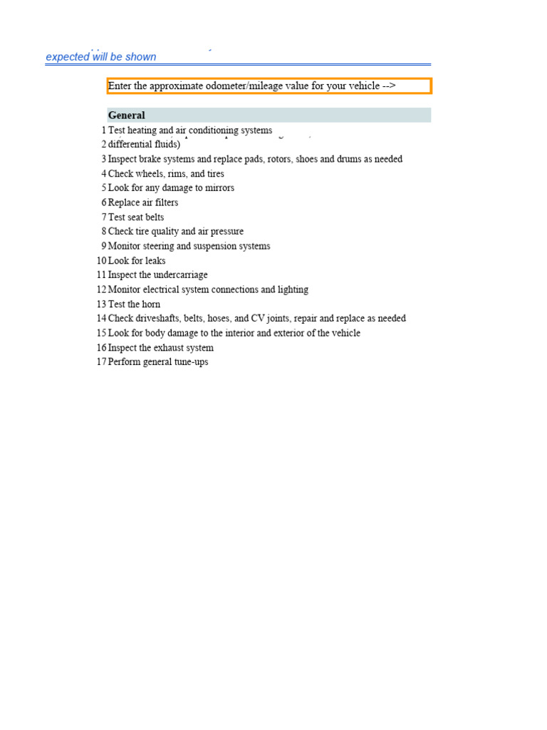 Preventive Maintenance Checklist PDF Truck Brake
