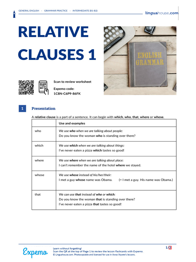 RELATIVE CLAUSES 1 visual data 8