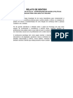 Relato de Sentido - Intervenções em Saúde e Políticas Públicas para Vida Adulta e Velhice