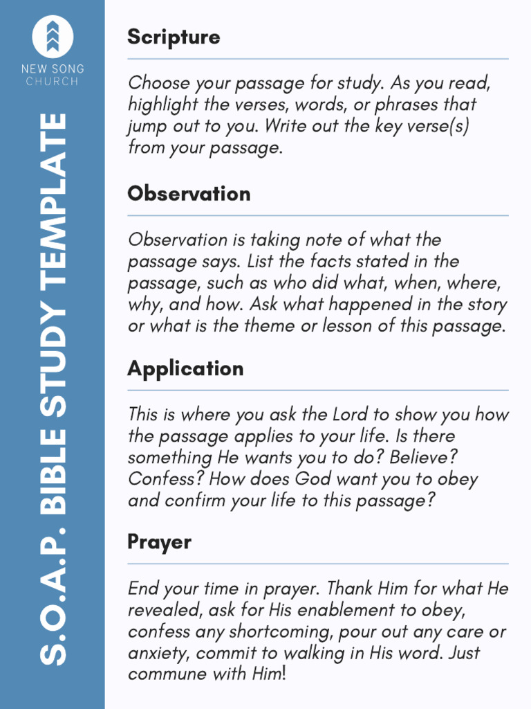 S O A P Bible Study Template Fillable 79 PDF