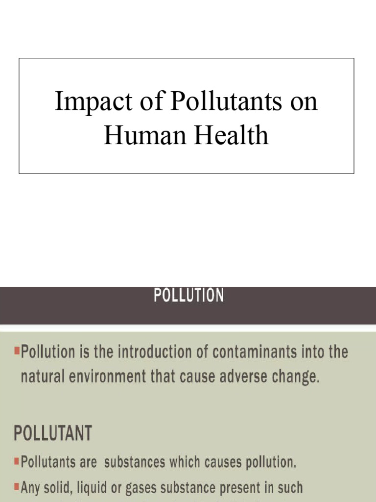 Impact of Pollutants On Human Health | PDF | Air Pollution ...