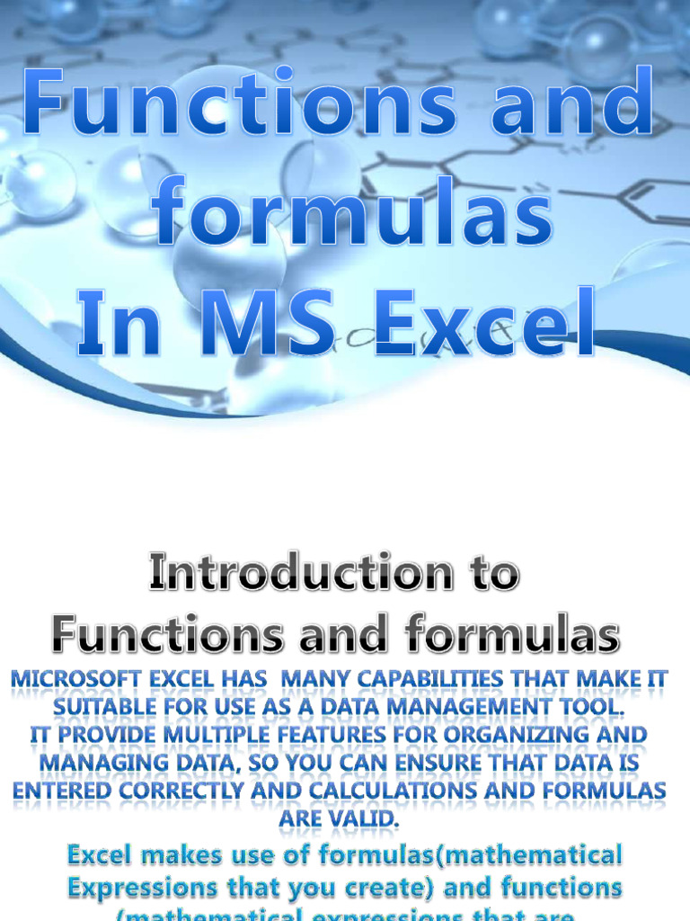 Excel Functions Overview and Usage | PDF | Computers