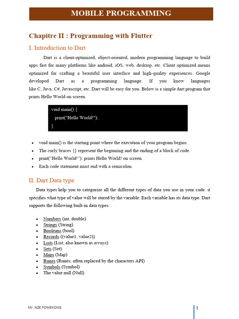 Flutter Dart: Booleans & Shorthands | PDF | Parameter (Computer ...