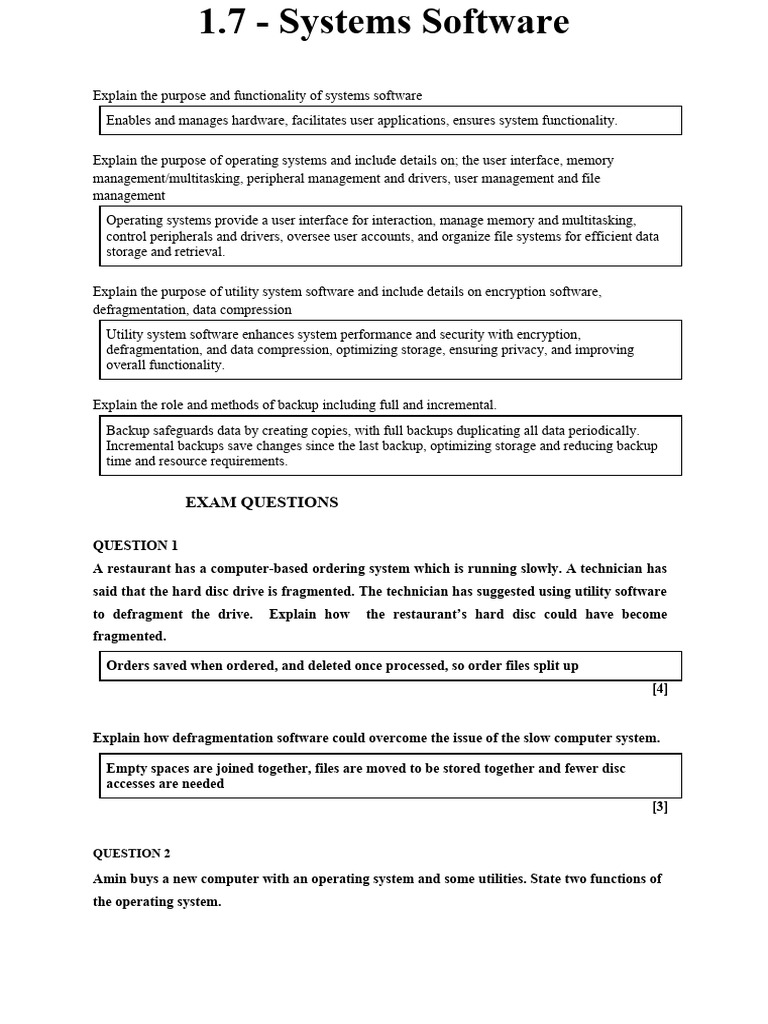 1.7 - Systems Software | PDF | Operating System | Backup
