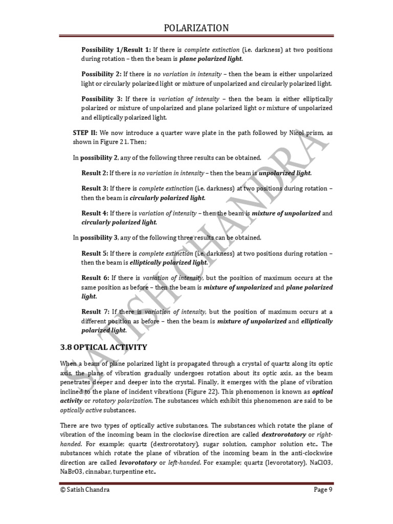 Bscii Optics Unit - III - Polarization 3rd | PDF | Applied And ...