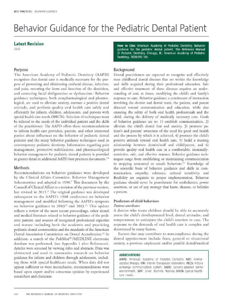 Manejo Do Comportamento Guidelines AAPD PDF