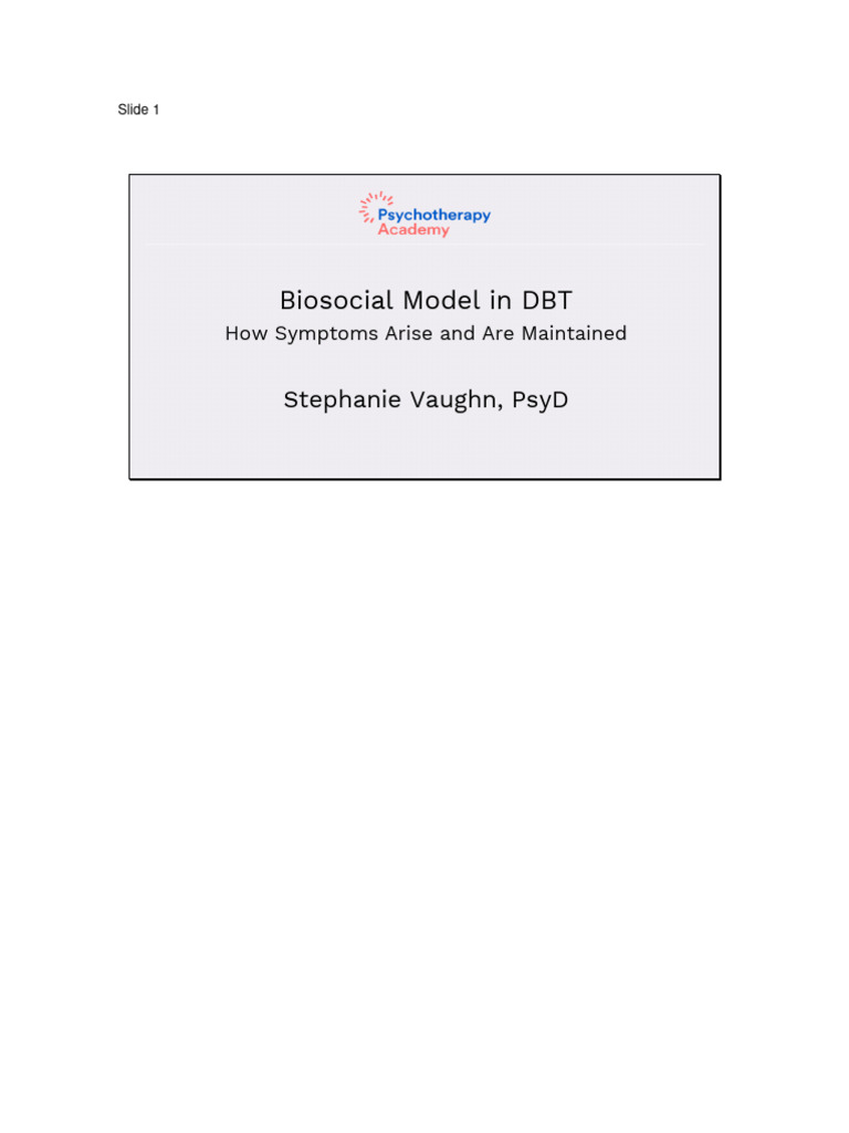 DBT Biosocial Model Explained | PDF