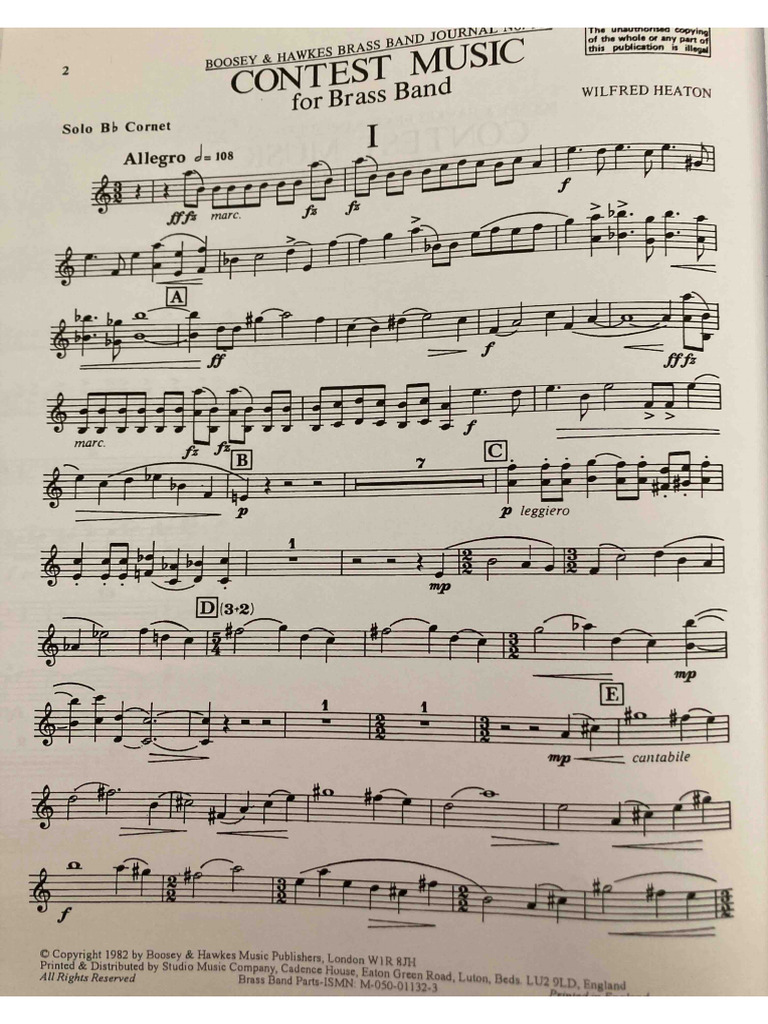 Contest Music Solo Cornet | PDF