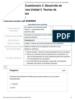 Examen - (AAAB1-16.67%) Cuestionario 3 - Desarrolle de Cuestionario en Línea Unidad 5. Teorías de Internacionalización