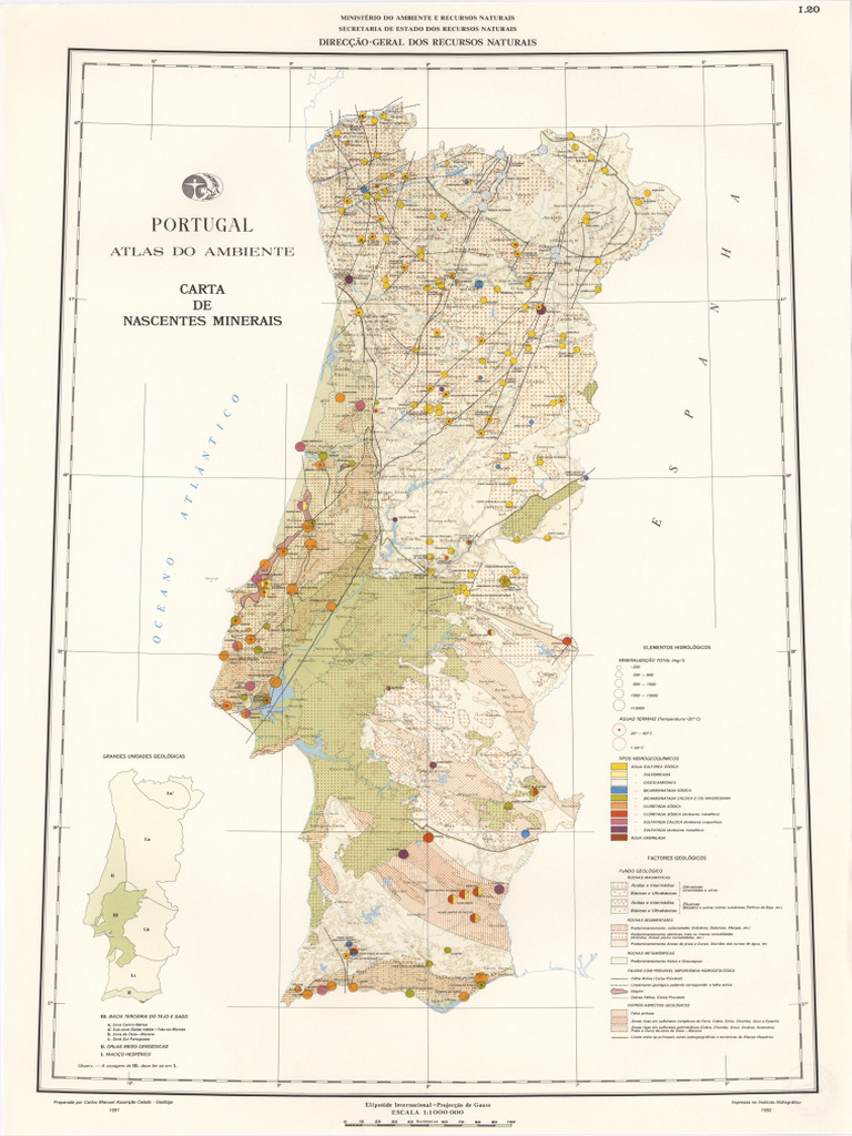 Carta de Nascentes Minerais Portugal UCBG-NC-1128 - 0000 - t24-C-R0150 ...