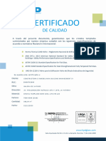Certificado de Calidad HPD - 374